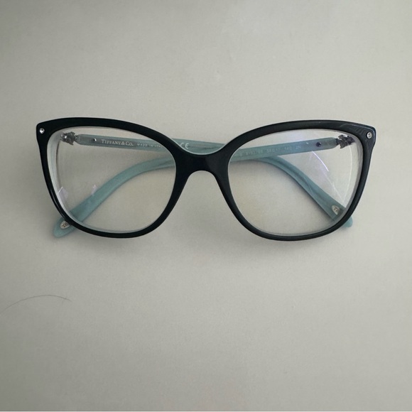 Tiffany & Co Black Turquoise Cat-eye Eyeglasses with Case - Picture 3 of 12